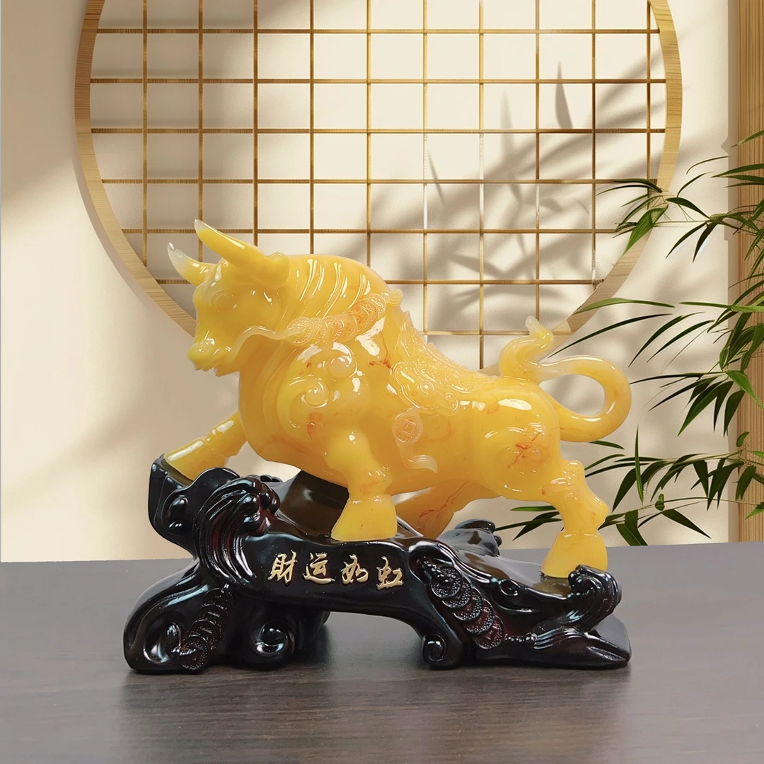 中式运势如虹生肖牛摆件客厅卧室家居装饰品摆件开业乔迁送礼摆件