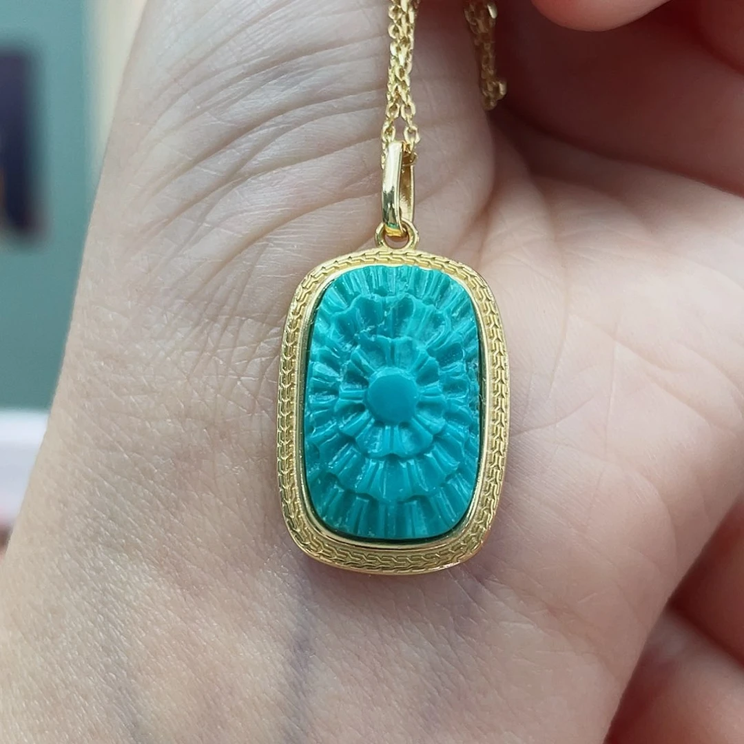 绿松石戒指银S925镶嵌