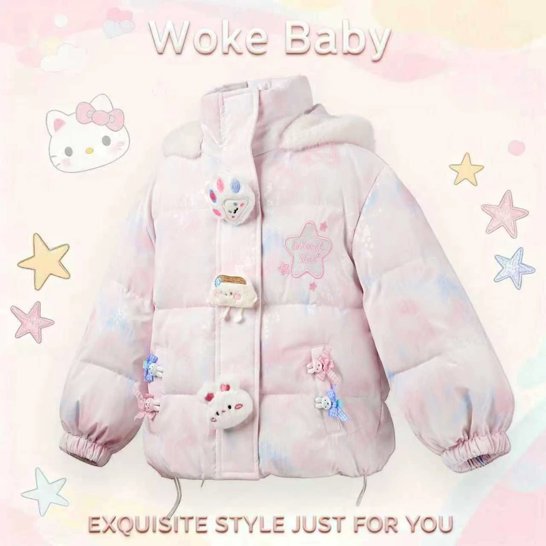 现货【免洗】女童棉衣2025新款洋气冬季可爱棉服棉袄外套汉服W5210