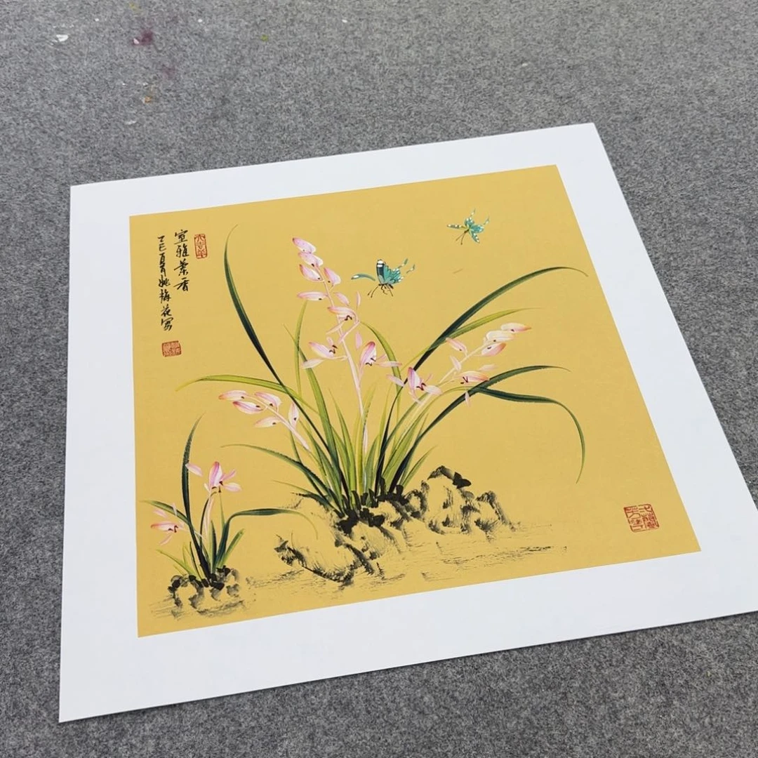 国画国画立体兰花作品