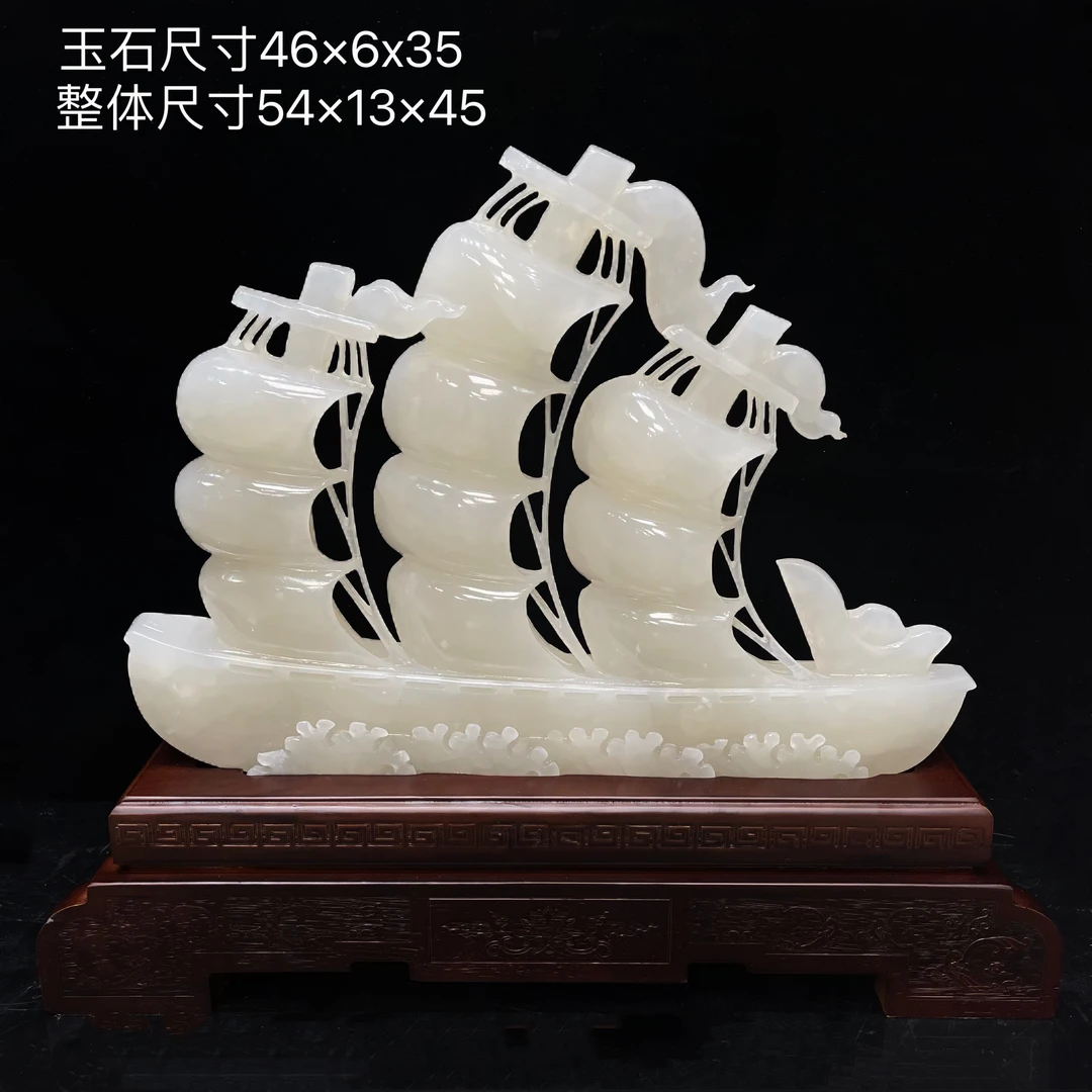 【54长一帆风顺】乔迁开业送礼佳品手工雕刻创意家居摆件大号摆设品