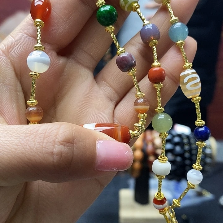 玛瑙/玉髓合金颈饰