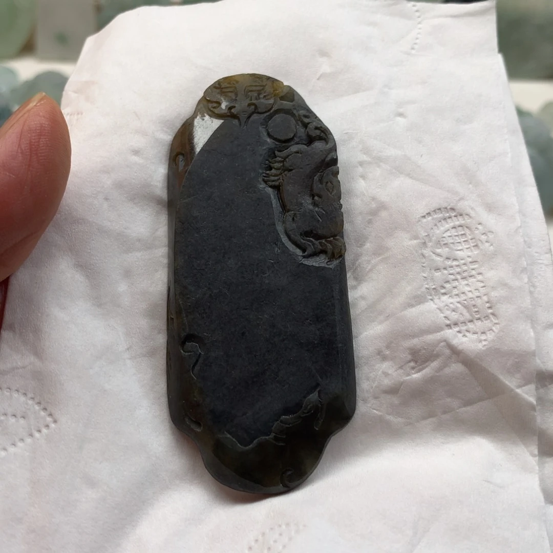 未镶嵌定制翡翠无事牌 毛货 无鉴赏期