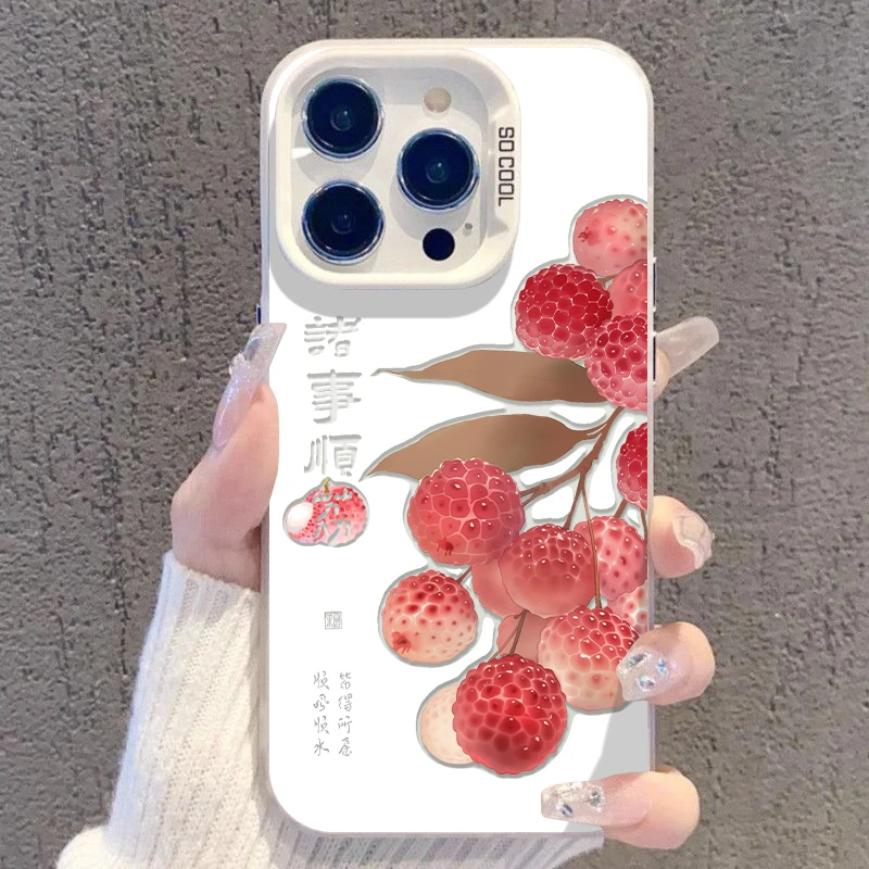 适用于苹果16华为OPPO小米VIVO时尚大气彩银壳手机壳KA0309