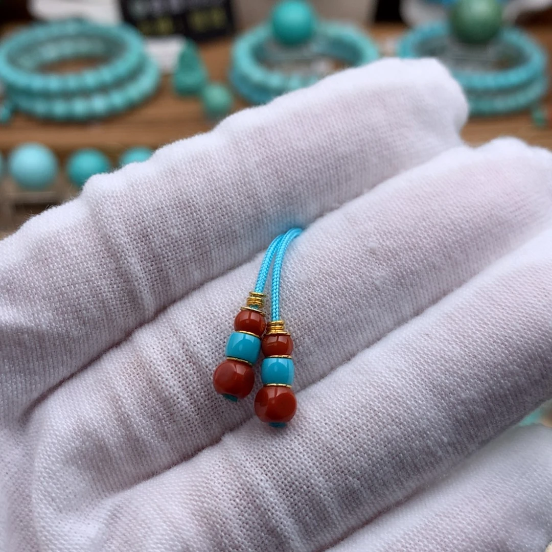 绿松石18K金镶嵌珠宝奇石