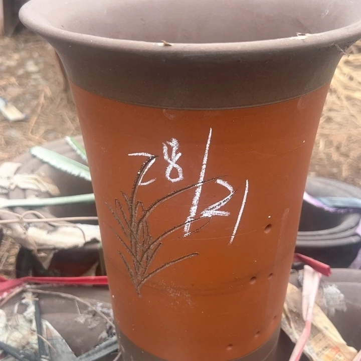 红陶紫砂兰花盆微瑕