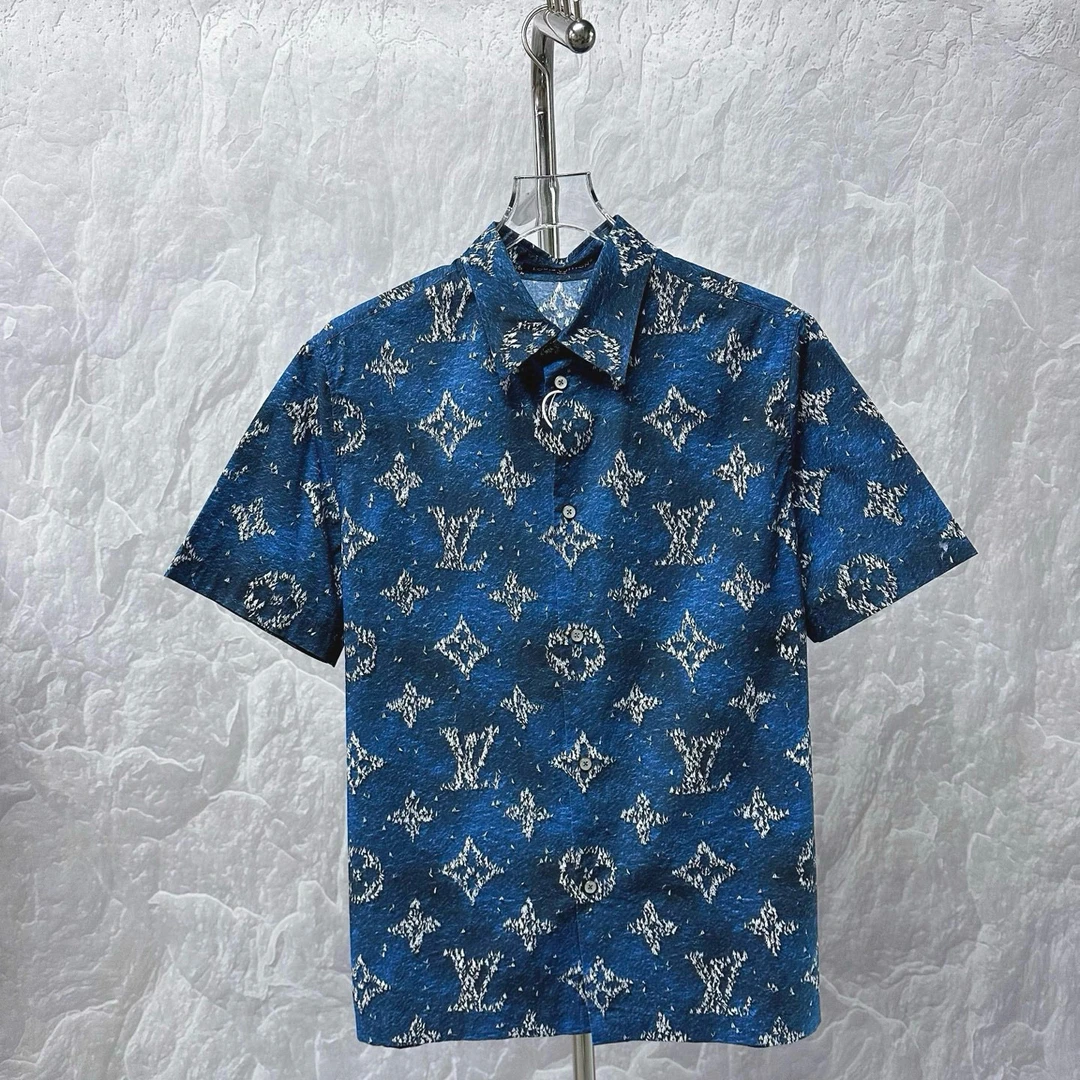 未使用 LouisVuitton/路易威登 FW25 帆船印花衬衫短袖S码J00952