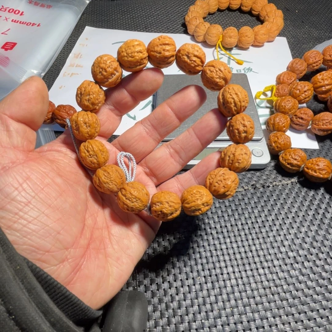 湛***蓝手串文玩核桃天花版方蟾16