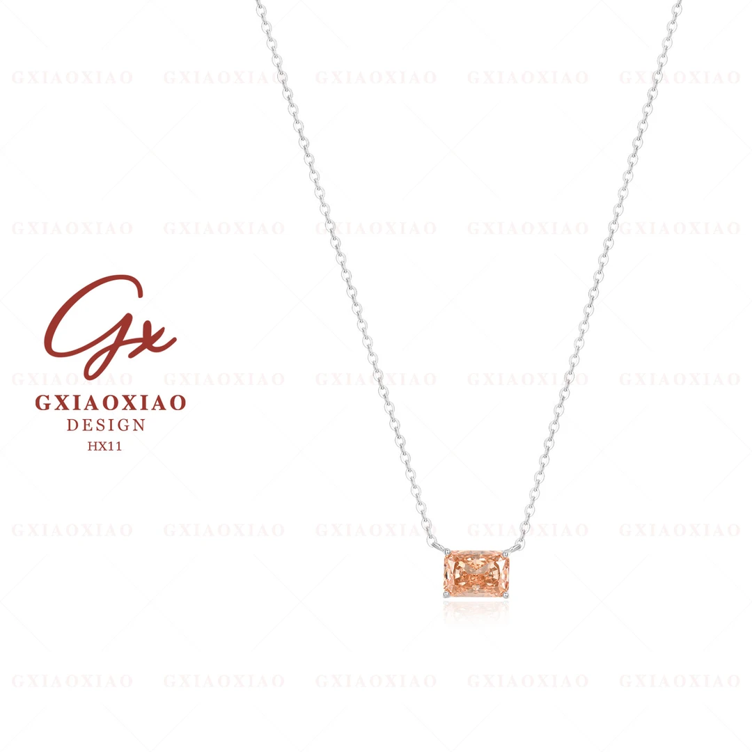 925银 镀K金 轻奢高级感通勤百搭方块项链 HX11