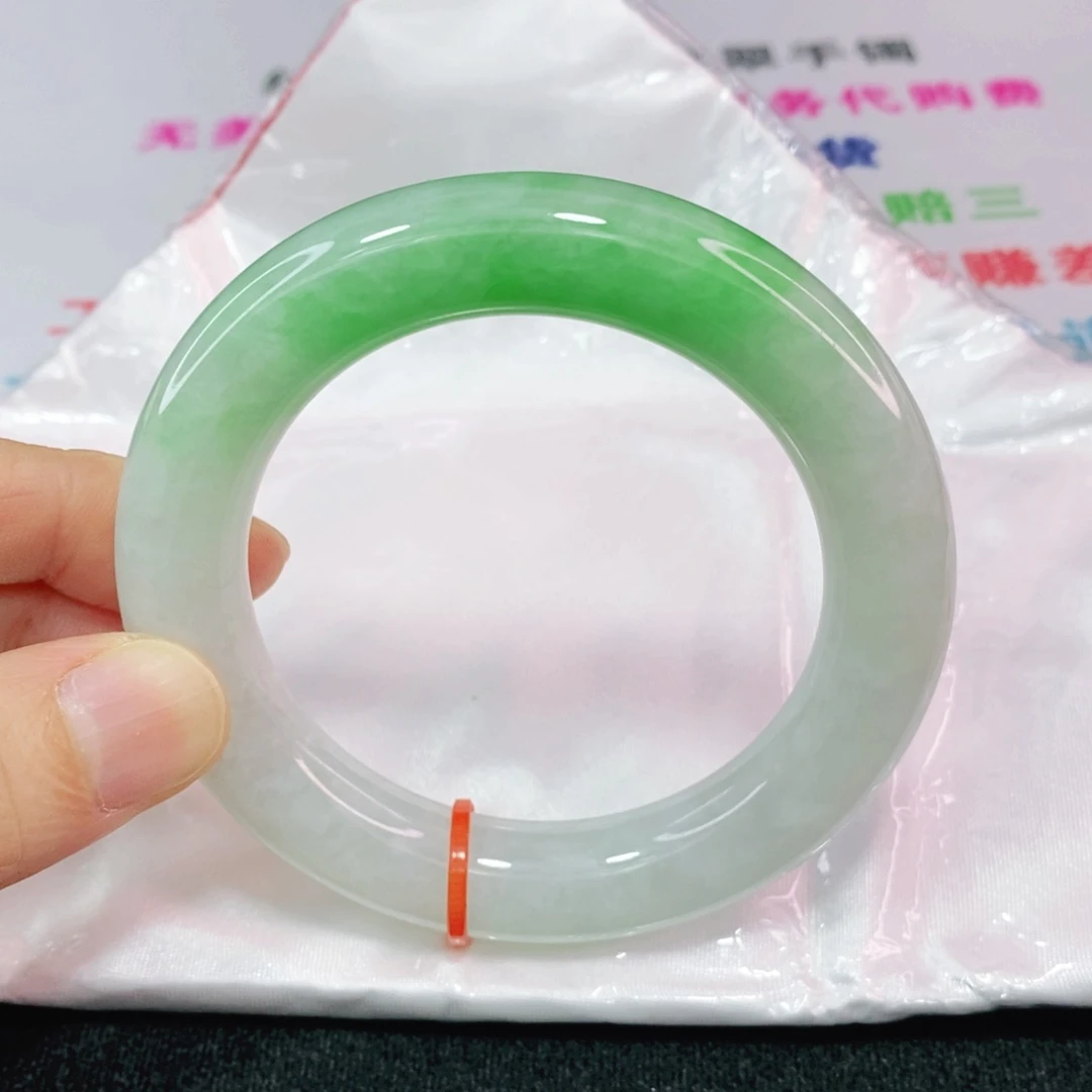 未镶嵌手镯翡翠54圈口圆条