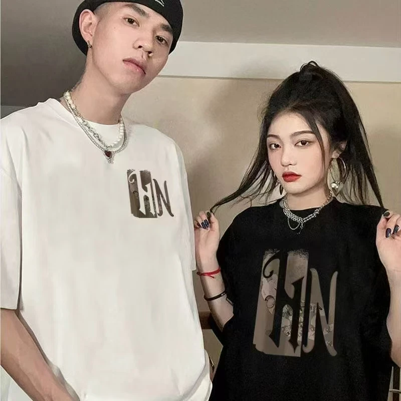 纯棉宽松潮流T恤印花情侣装百搭夏季圆领t恤