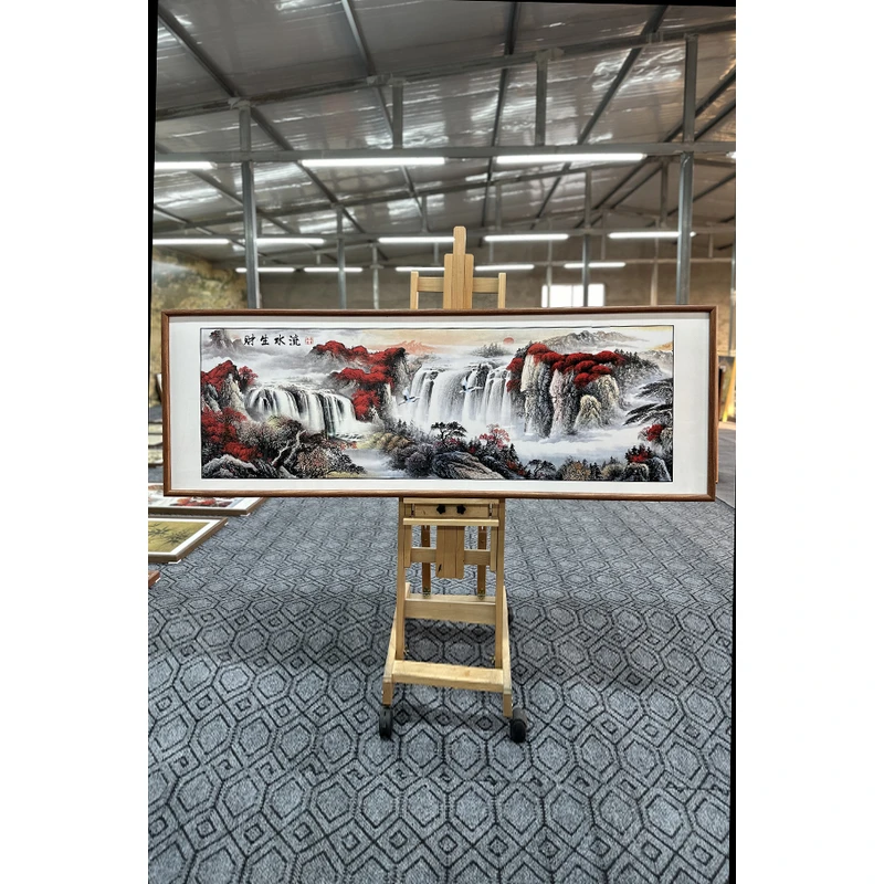 [J6流水生财]60x180cm中国风家居装饰画办公室玄关客厅装饰画