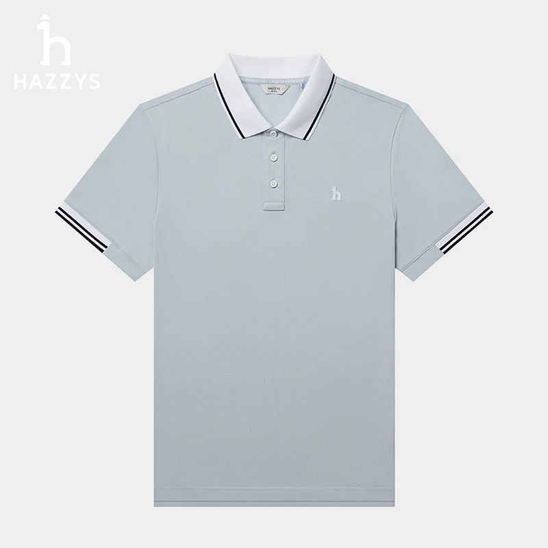 Hazzys哈吉斯Polo衫男士时尚夏季翻领男装休闲短袖T恤