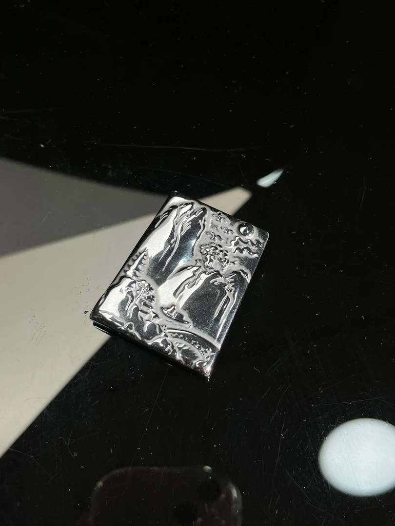 正品满含量太赫兹石-雕刻山水画无事牌