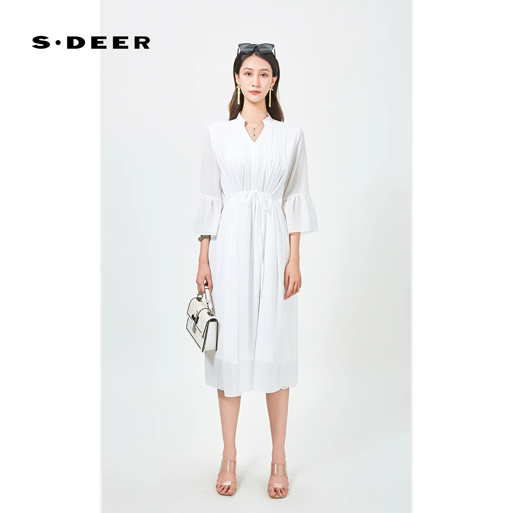 【李易行】圣迪奥简约气质显瘦百搭时尚轻奢连衣裙S242Z12M6