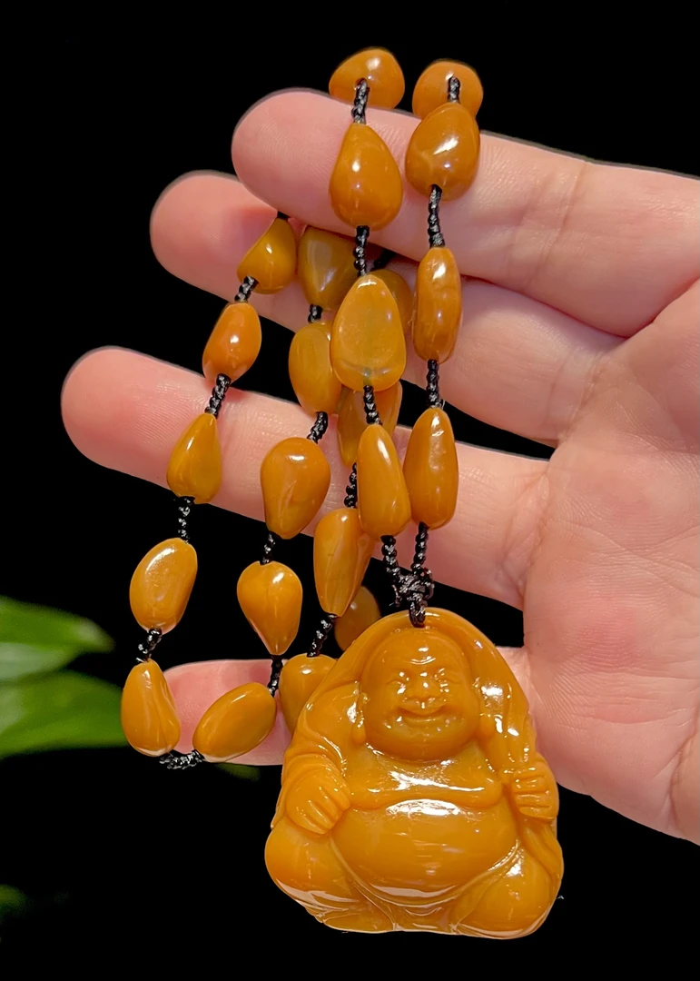 结晶北部田黃皆大欢喜笑口挂件 重68.5克 尺寸4.1/3.6/2.2cm