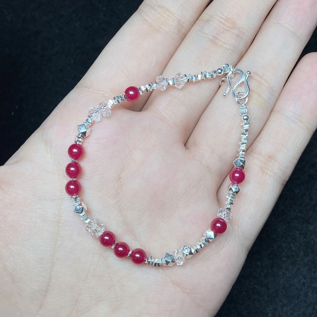 合成(培育)红宝石【小北严选】培育红宝石DIY手链22-17H199X59