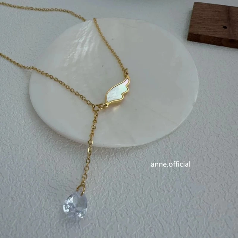 钛钢项链 【天使的翅膀】轻奢设计感贝壳云朵流苏项链不掉色项链
