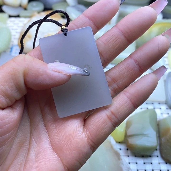 和田玉和田玉青海料未镶嵌玉*邪