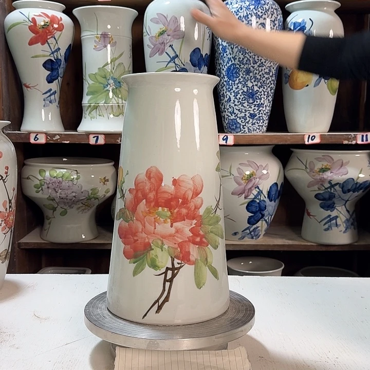 瓶宝塔红牡丹新款陶瓷