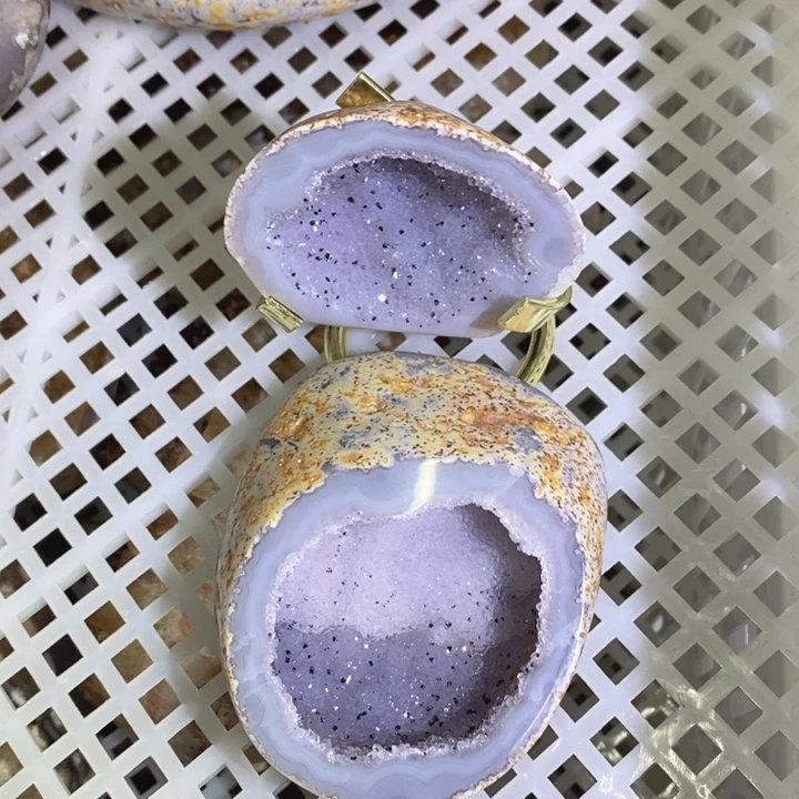 未镶嵌珠宝半成品水晶双晶盆