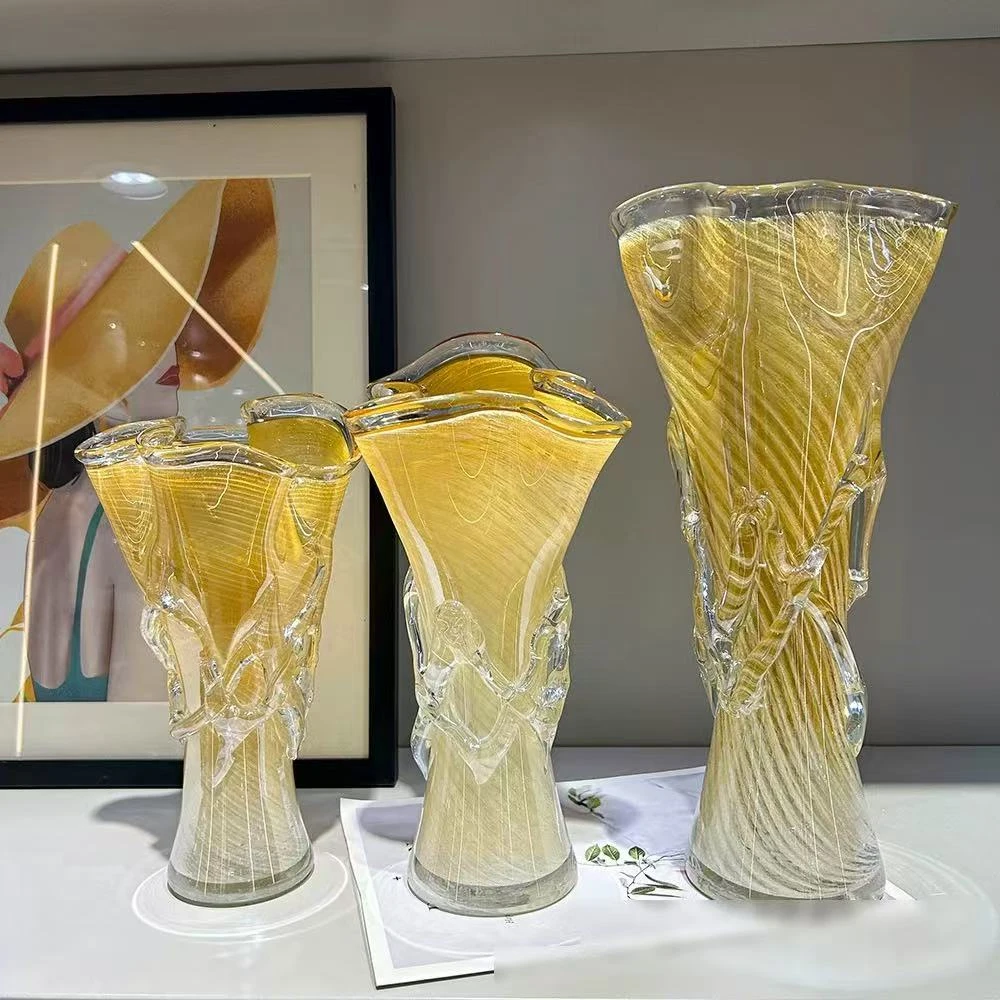 【清仓琉璃】北欧美式时尚琉璃花瓶餐桌摆件插花水培花器家居软装