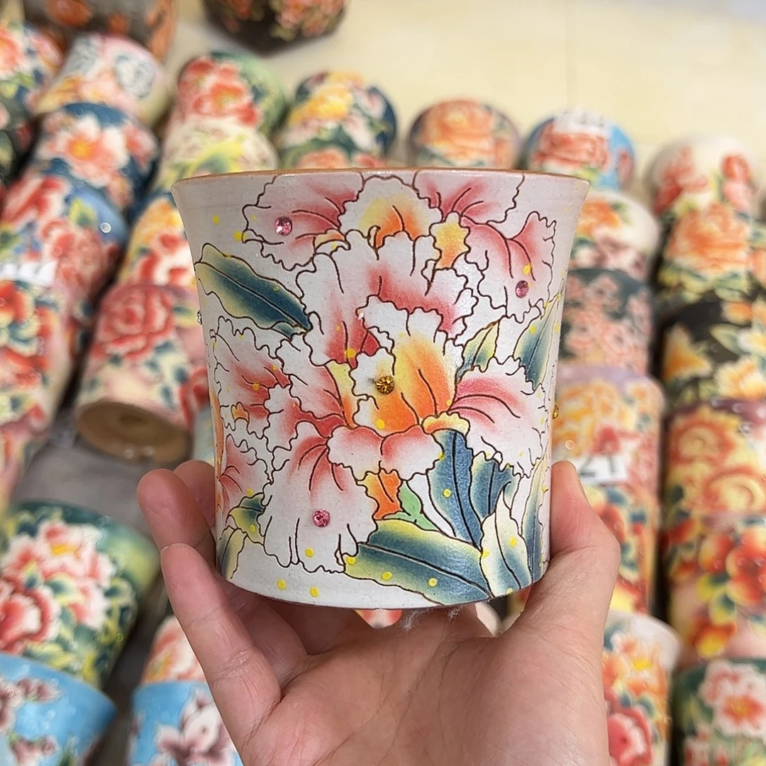 景德镇炫彩手绘口10.5高10