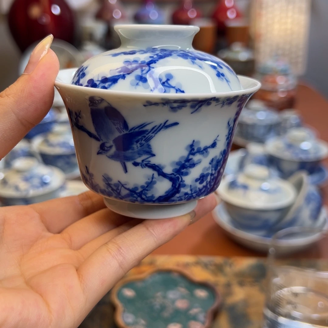 知冬煮雪手工手绘-竹林草堂茶具