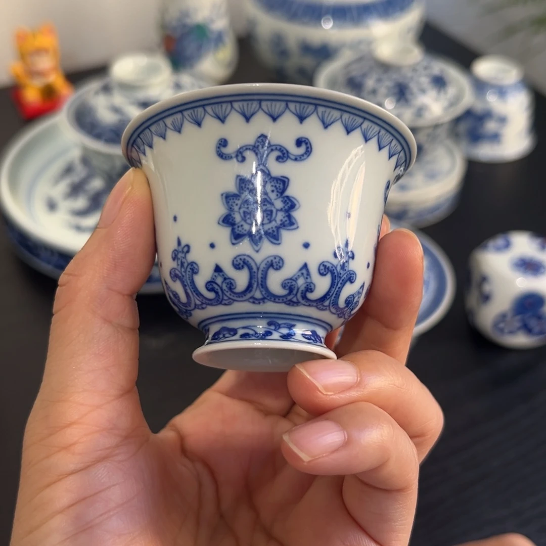 杯子莲花宝相纹铃铛杯纯手工