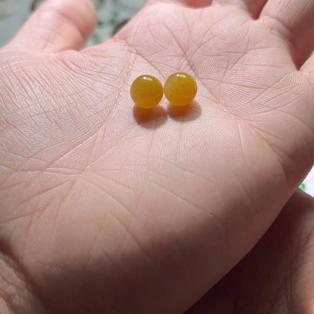 散珠翡翠裸石一对9.7mm