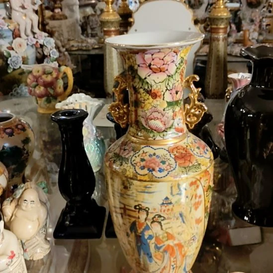 陶瓷花瓶高40微瑕特价出不退换