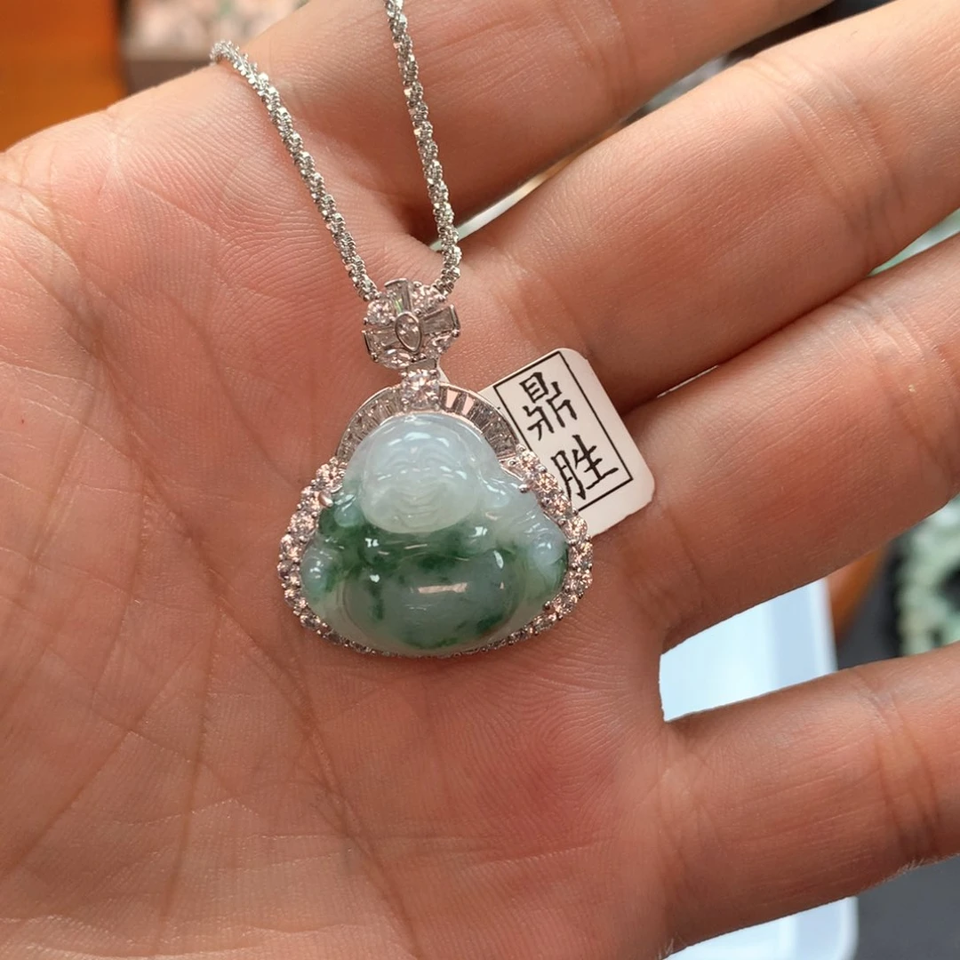 颈饰银S925镶嵌翡翠?**W