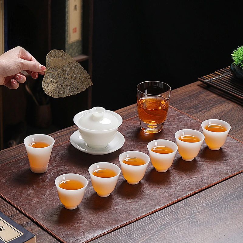德化高端羊脂玉茶具套装璞玉德化白瓷功夫茶具家用办公轻奢伴手礼