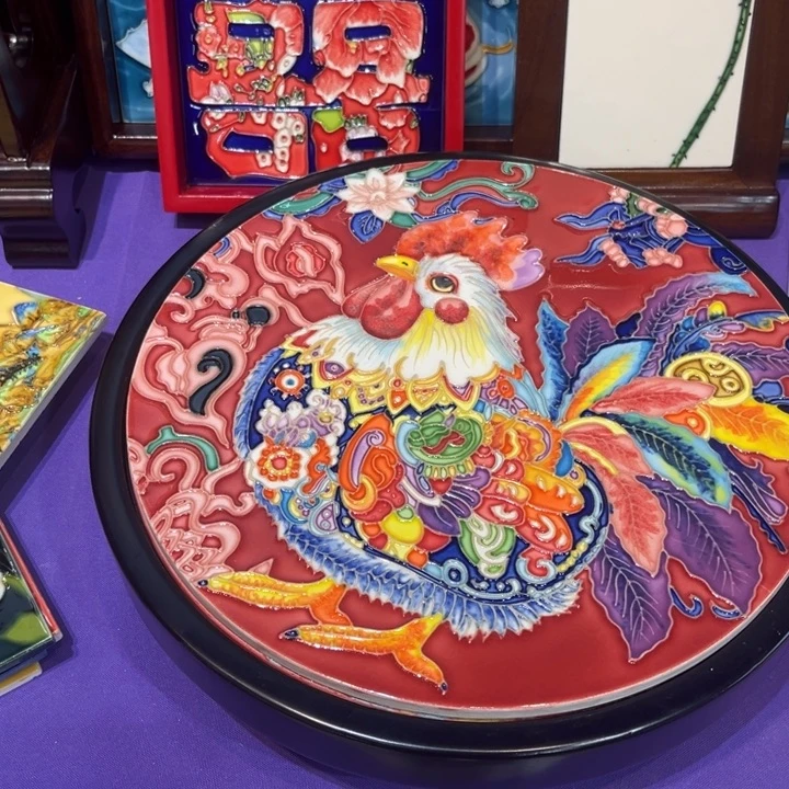 加大款瓷板画艺术作品大转盘