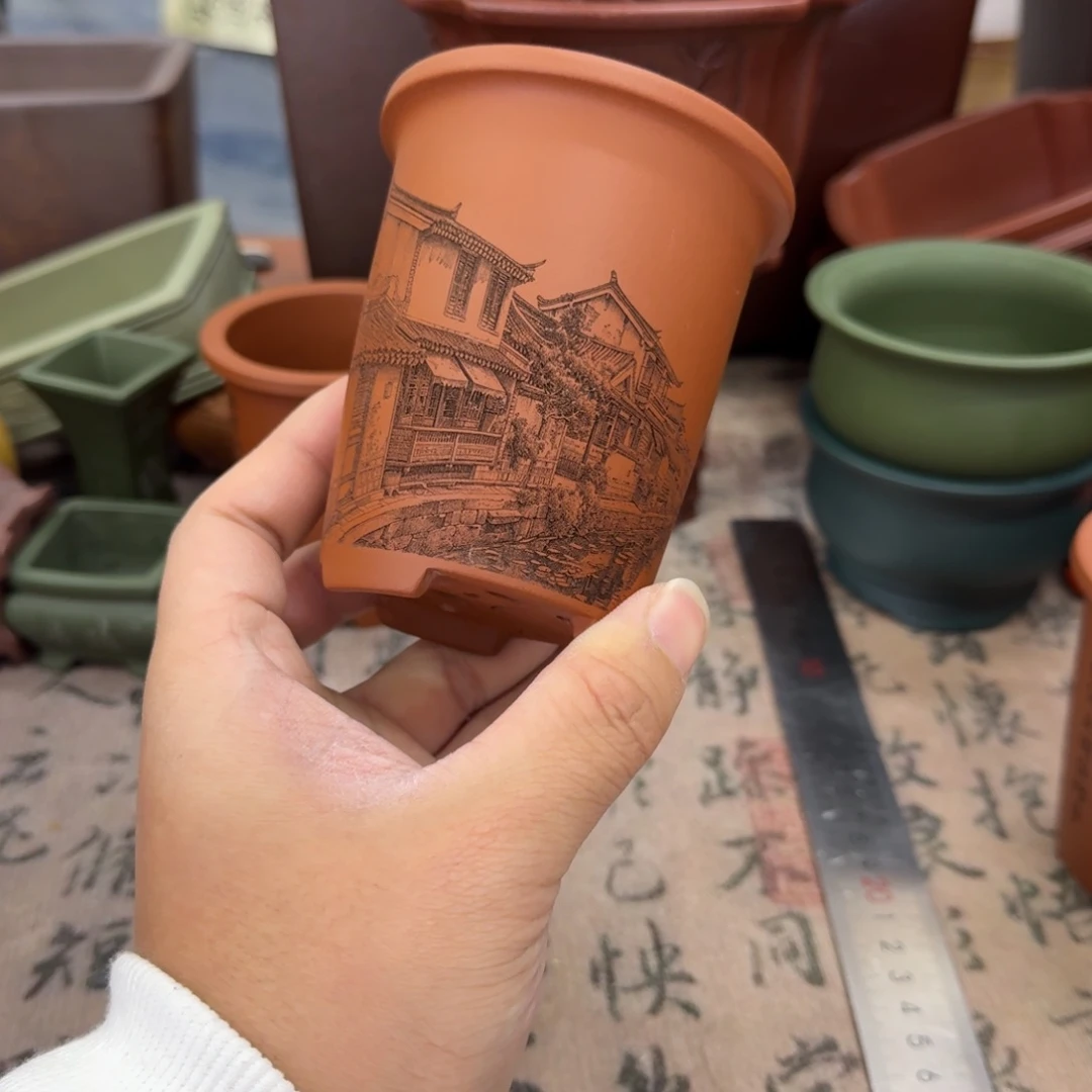 紫砂花盆宜兴紫砂正品6.5x9