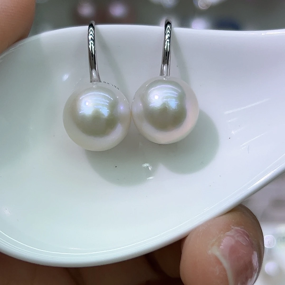 银S925镶嵌耳饰淡水珍珠
