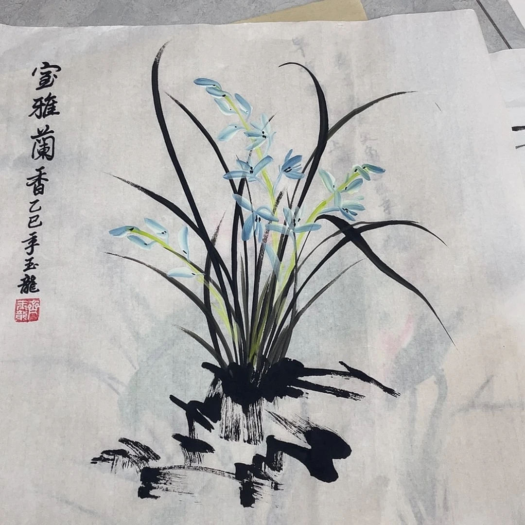 国画国画作品书法作品原稿兰花50