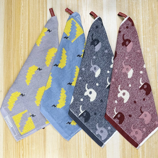 35*35cm成人洗脸纯棉色织提花大方巾