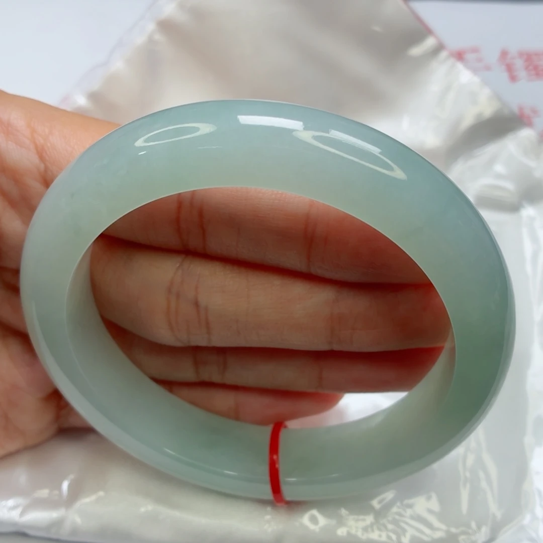 未镶嵌手镯翡翠老坑60圈冰川蓝起胶017