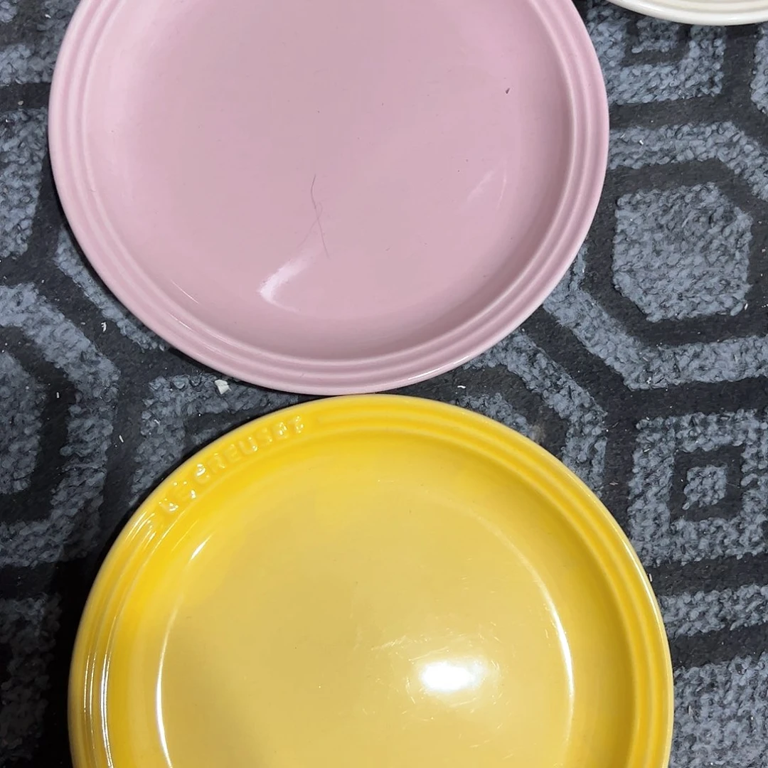 陶瓷 +++大++牛++排--pan 马卡龙粉 浅黄色