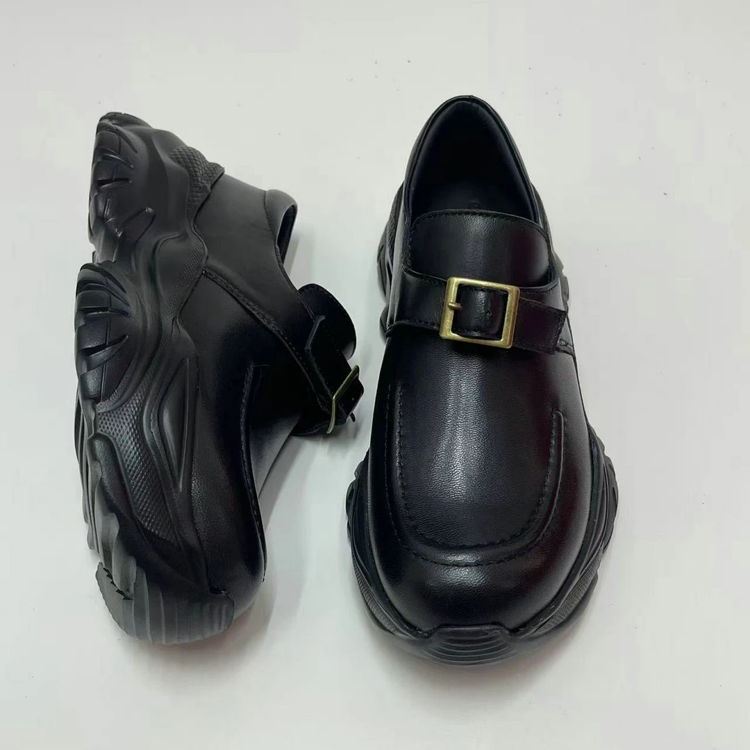 ESKEIN欧洲站厚底小皮鞋乐福鞋34-43码2025秋款大头鞋轻便老爹鞋