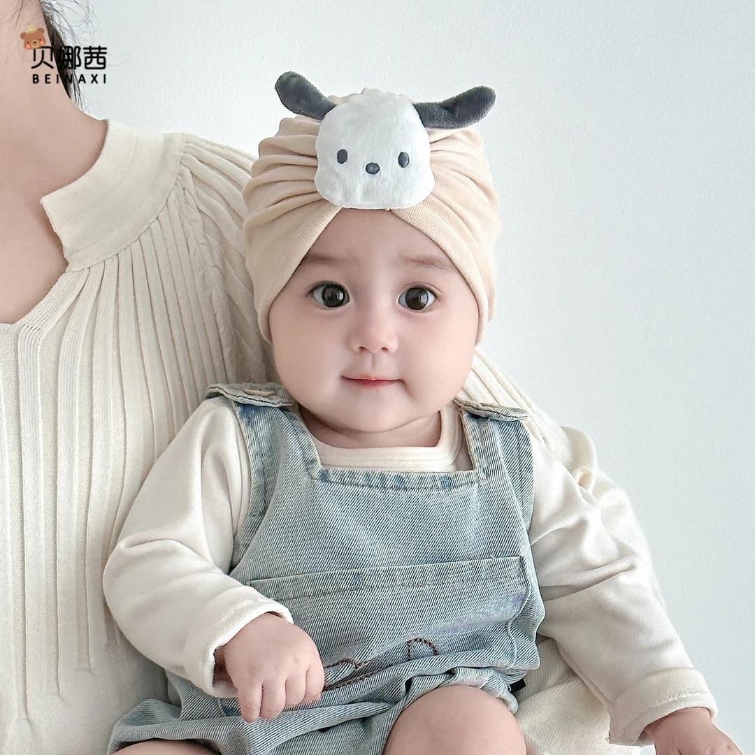 Beinaqian/贝娜茜婴儿帽子春秋季薄款宝宝无骨胎帽印度帽囟门帽冬