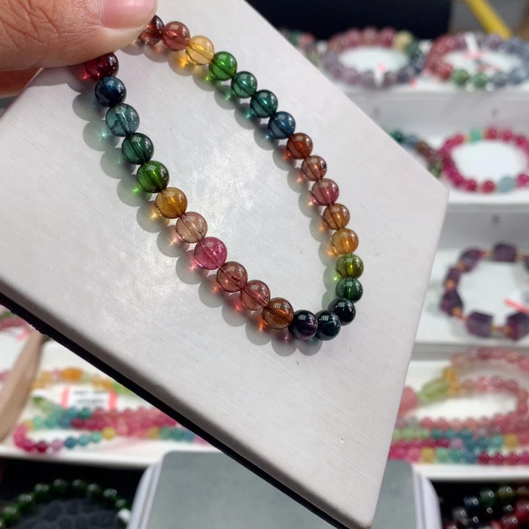 碧玺手链未镶嵌      6.3mm。