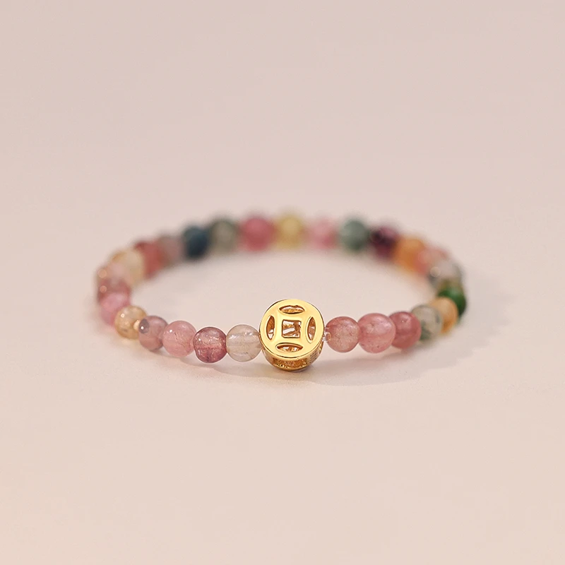 925纯银天然碧玺戒指女2025新款爆款小众简约指环