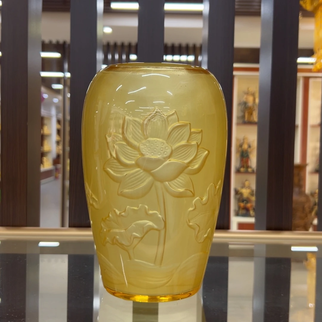 琉璃8寸荷韵花瓶