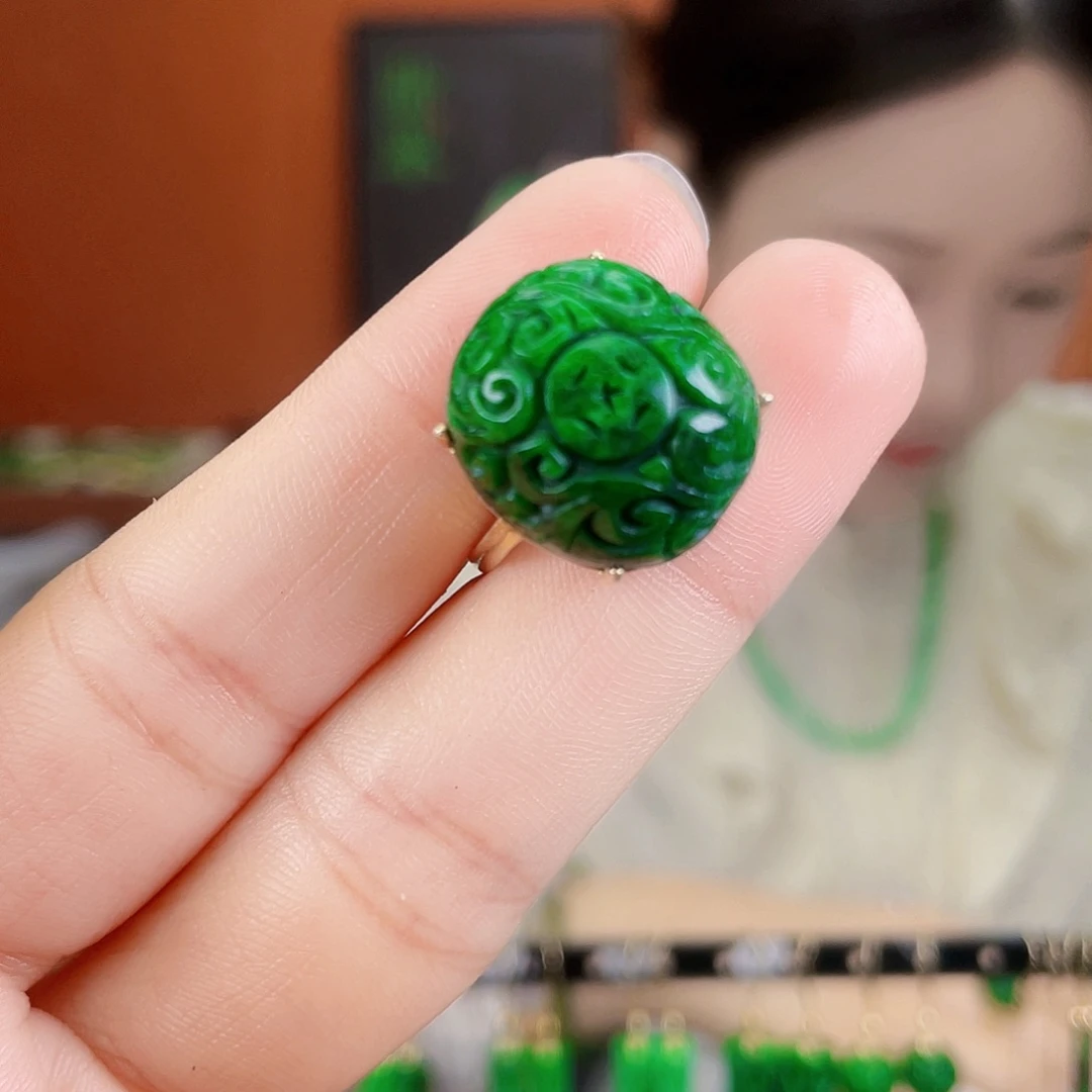 翡翠银S925镶嵌耳饰