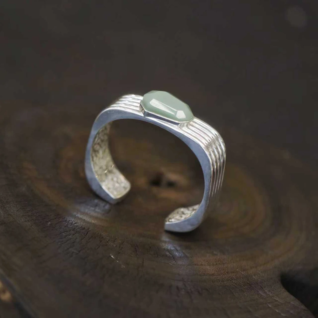 麦麦【念随江】天然和田玉粉青+925  手镯  多样性发一