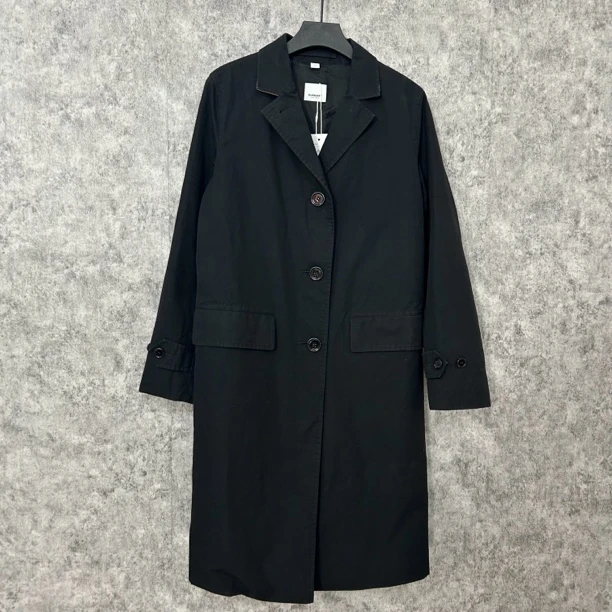 95新 BURBERRY/博柏利 黑色风衣外套