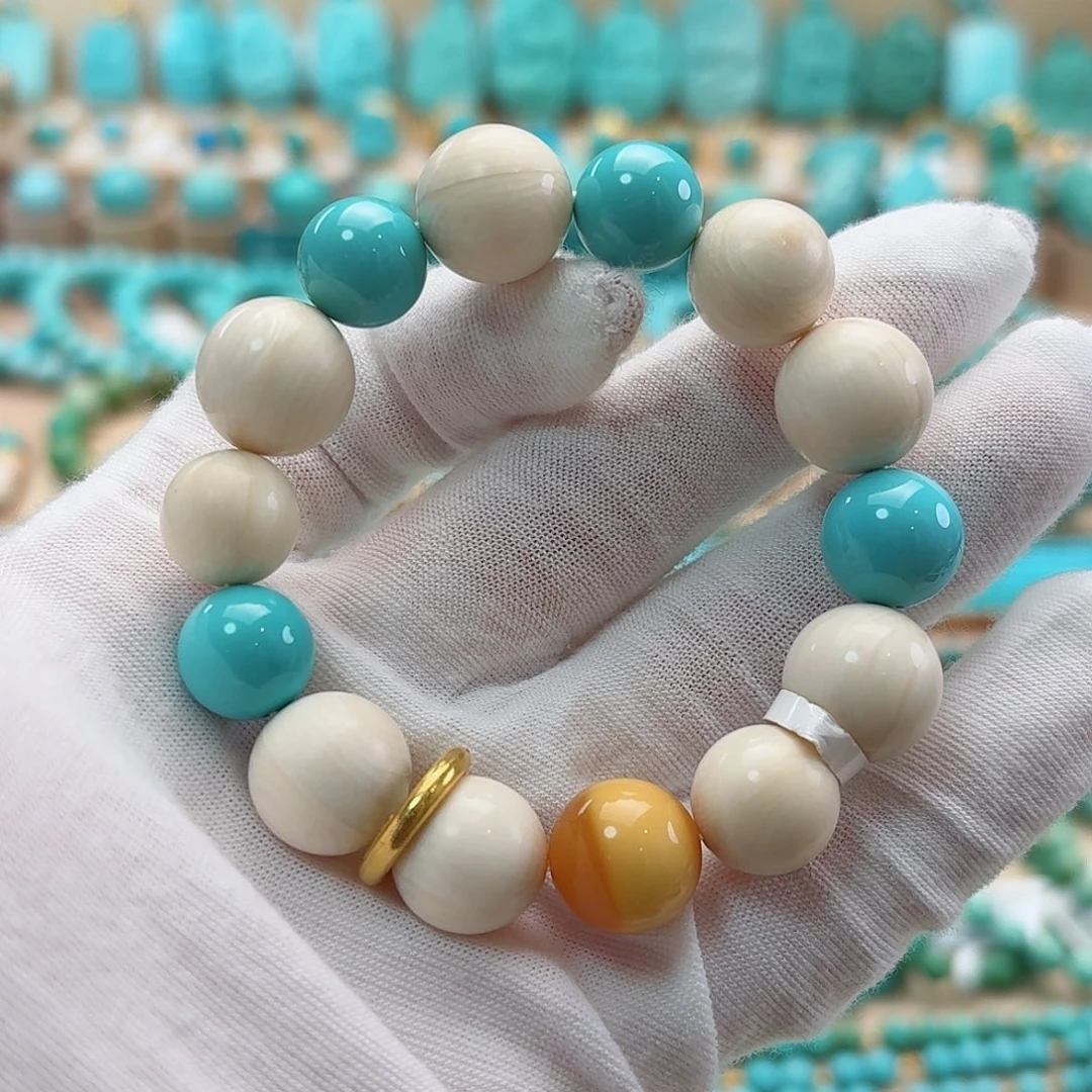 绿松石18K金镶嵌珠宝奇石