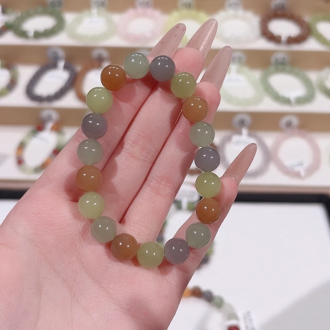 雁***和田玉未镶嵌手串l